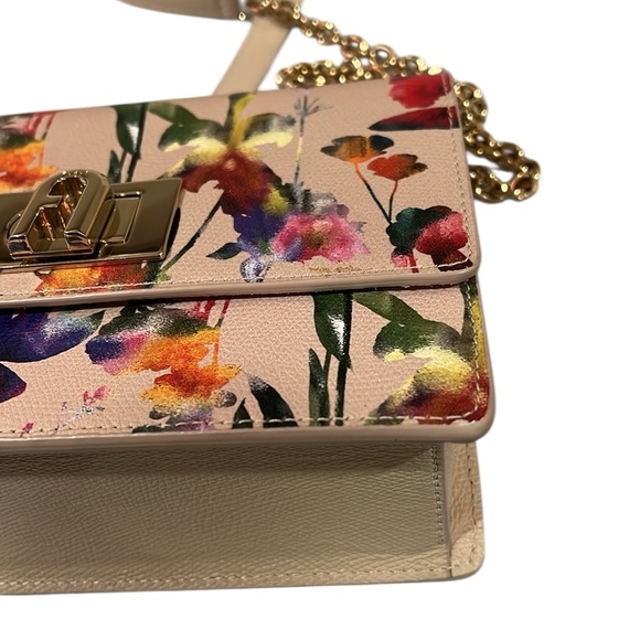Furla Floral Shoulder Bag Crossbody Handbag EUC - Picture 12 of 17